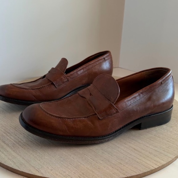 Frye Men’s Brown Leather Penny Loafers Size 9D – Made in Mexico, Classic main image 4